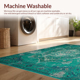 Ultra Soft Area Rug, Non Slip, Stain Resistant, Washable Area Rugs for Living Room, Bedroom, Sophisticated Green-Blue Harmony(Blue)