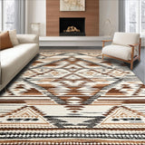 Ultra Soft Area Rug, Non Slip, Stain Resistant, Washable Area Rugs for Living Room, Bedroom, Neutral Toned Diamond Trellis(Beige)