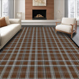 Ultra Soft Area Rug, Non Slip, Stain Resistant, Washable Area Rugs for Living Room, Bedroom, Trendy Abstract Checkerboard Visual Harmony(Brown)