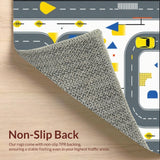 Ultra Soft Area Rug, Non Slip, Stain Resistant, Washable Area Rugs for Living Room, Bedroom, Interactive Kids Play Rug Modern Car Rug for Playroom Fun(Gray)