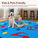Ultra Soft Area Rug, Non Slip, Stain Resistant, Washable Area Rugs for Living Room, Bedroom, Bright Tonic Visual Ensemble(Blue)