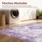 Ultra Soft Area Rug, Non Slip, Stain Resistant, Washable Area Rugs for Living Room, Bedroom, Whimsical Lavender Diamond Composition(Purple)