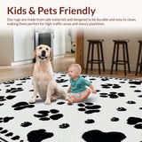 Ultra Soft Area Rug, Non Slip, Stain Resistant, Washable Area Rugs for Living Room, Bedroom, Stylish Minimalist Fluffy Accent(Black)