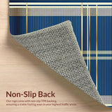 Ultra Soft Area Rug, Non Slip, Stain Resistant, Washable Area Rugs for Living Room, Bedroom, Scandinavian Modern Stripe(Blue)