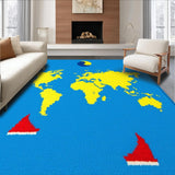 Ultra Soft Area Rug, Non Slip, Stain Resistant, Washable Area Rugs for Living Room, Bedroom, Dynamic Child-Friendly Shape Design(Blue)