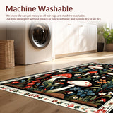 Ultra Soft Area Rug, Non Slip, Stain Resistant, Washable Area Rugs for Living Room, Bedroom, Sophisticated Abstract Nature Influence(Black)