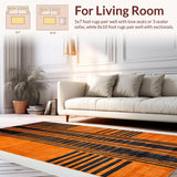 Ultra Soft Area Rug, Non Slip, Stain Resistant, Washable Area Rugs for Living Room, Bedroom, Chic Leopard Print Accent Piece(Orange)