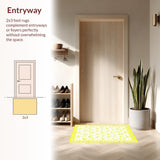 Ultra Soft Area Rug, Non Slip, Stain Resistant, Washable Area Rugs for Living Room, Bedroom, Rustic Yellow Flower Arrangement(Yellow)