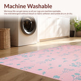 Ultra Soft Area Rug, Non Slip, Stain Resistant, Washable Area Rugs for Living Room, Bedroom, Trendy Ultra-Thin Graphic Appeal(Pink)