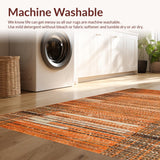 Ultra Soft Area Rug, Non Slip, Stain Resistant, Washable Area Rugs for Living Room, Bedroom, Artisanal Diamond Pattern Inspiration(Orange)