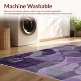 Ultra Soft Area Rug, Non Slip, Stain Resistant, Washable Area Rugs for Living Room, Bedroom, Rustic Ogee Print Aesthetic(Purple)