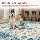 Ultra Soft Area Rug, Non Slip, Stain Resistant, Washable Area Rugs for Living Room, Bedroom, Rustic Vintage Pastel Vibes(Beige)