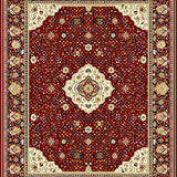 Ultra Soft Area Rug, Non Slip, Stain Resistant, Washable Area Rugs for Living Room, Bedroom, Sophisticated Rich Toned Lattice Style(Red)