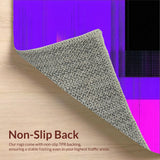 Ultra Soft Area Rug, Non Slip, Stain Resistant, Washable Area Rugs for Living Room, Bedroom, Futuristic Purple Geometric Style(Purple)