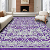 Ultra Soft Area Rug, Non Slip, Stain Resistant, Washable Area Rugs for Living Room, Bedroom, Elegant Symmetrical Design Appeal(Purple)