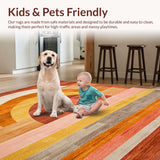 Ultra Soft Area Rug, Non Slip, Stain Resistant, Washable Area Rugs for Living Room, Bedroom, Dynamic Pastel Wave Pattern(Orange)