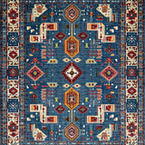 Ultra Soft Area Rug, Non Slip, Stain Resistant, Washable Area Rugs for Living Room, Bedroom, Vibrant Floral Ogee Motif(Blue)