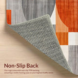 Ultra Soft Area Rug, Non Slip, Stain Resistant, Washable Area Rugs for Living Room, Bedroom, Vibrant Modern Artful Display(Orange)