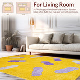 Ultra Soft Area Rug, Non Slip, Stain Resistant, Washable Area Rugs for Living Room, Bedroom, Vibrant Quirky Butter Motif(Yellow)