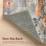 Lush Gray Orange Botanical Print(Gray)