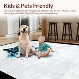 Ultra Soft Area Rug, Non Slip, Stain Resistant, Washable Area Rugs for Living Room, Bedroom, Contemporary Celestial Wolf Aesthetic(Gray)