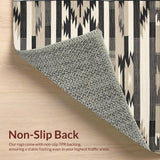 Ultra Soft Area Rug, Non Slip, Stain Resistant, Washable Area Rugs for Living Room, Bedroom, Round Area With Checkerboard And Zigzag Southwestern(Gray)