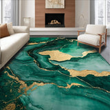 Emerald Gold Abstract Swirl Design(Green)