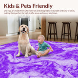 Ultra Soft Area Rug, Non Slip, Stain Resistant, Washable Area Rugs for Living Room, Bedroom, Stylish Contemporary Blended Tones(Purple)