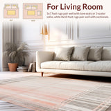Ultra Soft Area Rug, Non Slip, Stain Resistant, Washable Area Rugs for Living Room, Bedroom, Modern Geometric Runner Floor(Gray)
