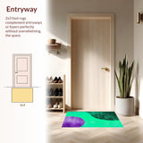 Ultra Soft Area Rug, Non Slip, Stain Resistant, Washable Area Rugs for Living Room, Bedroom, Modern Abstract Green-Purple Living Room Velvet Rug(Green)