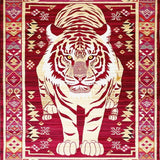 Ultra Soft Area Rug, Non Slip, Stain Resistant, Washable Area Rugs for Living Room, Bedroom, Elegant Distressed Geometric Flair(Red)