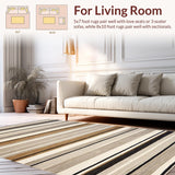 Ultra Soft Area Rug, Non Slip, Stain Resistant, Washable Area Rugs for Living Room, Bedroom, Contemporary Neutral Textured Lines(Gray)