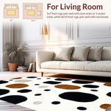 Ultra Soft Area Rug, Non Slip, Stain Resistant, Washable Area Rugs for Living Room, Bedroom, Stylish Vintage Cow Pattern(White)