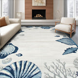 Ultra Soft Area Rug, Non Slip, Stain Resistant, Washable Area Rugs for Living Room, Bedroom, Rustic Textured High-Low Waves(Blue)