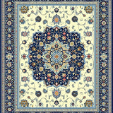 Ultra Soft Area Rug, Non Slip, Stain Resistant, Washable Area Rugs for Living Room, Bedroom, Patio Country Wynona Indoor Featuring Blue and Beige(Beige)