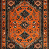 Ultra Soft Area Rug, Non Slip, Stain Resistant, Washable Area Rugs for Living Room, Bedroom, Artistic Floral Geometric Fusion(Red)