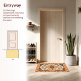 Ultra Soft Area Rug, Non Slip, Stain Resistant, Washable Area Rugs for Living Room, Bedroom, Chic Colorful Pom Pom Arrangement(Orange)