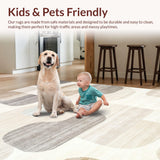 Ultra Soft Area Rug, Non Slip, Stain Resistant, Washable Area Rugs for Living Room, Bedroom, Chic Soft Neutral Fuzzy Motif(Beige)