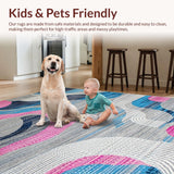 Ultra Soft Area Rug, Non Slip, Stain Resistant, Washable Area Rugs for Living Room, Bedroom, Eclectic Color Splash Design(Gray)