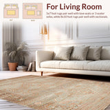 Ultra Soft Area Rug, Non Slip, Stain Resistant, Washable Area Rugs for Living Room, Bedroom, Sleek Contemporary Chevron Design(Beige)
