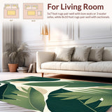 Ultra Soft Area Rug, Non Slip, Stain Resistant, Washable Area Rugs for Living Room, Bedroom, Soft Green Nature-Inspired Motif(Green)