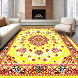 Ultra Soft Area Rug, Non Slip, Stain Resistant, Washable Area Rugs for Living Room, Bedroom, Charming Textured Medallion Style(Yellow)