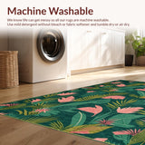 Ultra Soft Area Rug, Non Slip, Stain Resistant, Washable Area Rugs for Living Room, Bedroom, Serene Forest-Themed Visual Appeal(Green)