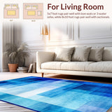 Ultra Soft Area Rug, Non Slip, Stain Resistant, Washable Area Rugs for Living Room, Bedroom, Artistic Abstract Color Fusion(Blue)