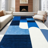 Ultra Soft Area Rug, Non Slip, Stain Resistant, Washable Area Rugs for Living Room, Bedroom, Elegant White Fuzzy Accents(Blue)