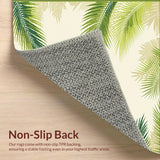 Tropical Oasis Green Cream Palm Frond Design Area(Beige)