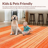 Ultra Soft Area Rug, Non Slip, Stain Resistant, Washable Area Rugs for Living Room, Bedroom, Luxe Warm Monochrome Essence(Orange)