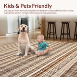 Ultra Soft Area Rug, Non Slip, Stain Resistant, Washable Area Rugs for Living Room, Bedroom, Elegant Rustic Checkered Aesthetic(Brown)
