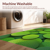 Ultra Soft Area Rug, Non Slip, Stain Resistant, Washable Area Rugs for Living Room, Bedroom, Non-Slip Lotus Leaf Playroom Carpet for Kids(Green)