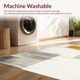 Ultra Soft Area Rug, Non Slip, Stain Resistant, Washable Area Rugs for Living Room, Bedroom, Artful Rustic Medallion Theme(Beige)